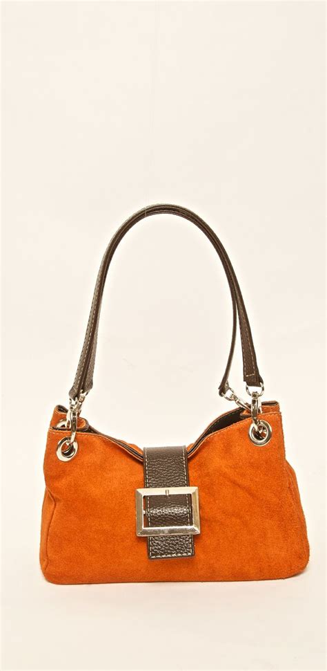 orange suede bag|small orange handbags.